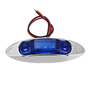 4Pcs Blue 3LED 24V Side Marker Indicator Light Clearance Lamp Truck Trailer Lorry Van