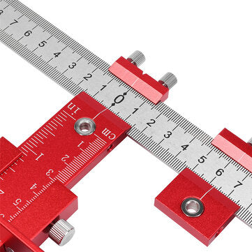 Drillpro Red Aluminum Alloy Metric/Inch Cabinet Hardware Jig 5mm Drill Guide Cabinet Handle Template