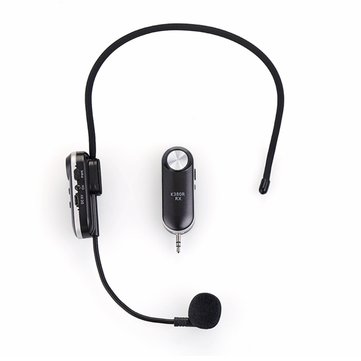 Gitafish K380R Portable UHF Wireless Microphone Headset 3.5mm Audio Head 6.5mm Adapter with USB-5V U