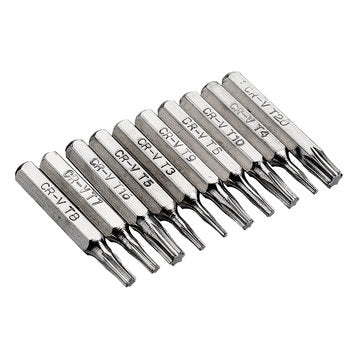 Drillpro 10pcs 4mm CR-V Screwdriver Bit Set Slotted Torx Batch Head Bit Mobile Phone Repair Tools Ki