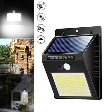 100 LED Solar Light PIR Motion Sensor Safety Outdoor Garden Wall Lamp 3 Lighting Modes