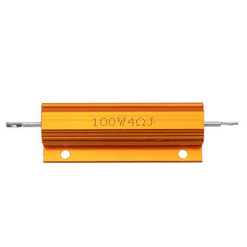 3pcs RX24 100W 4R 4RJ Metal Aluminum Case High Power Resistor Golden Metal Shell Case Heatsink Resis
