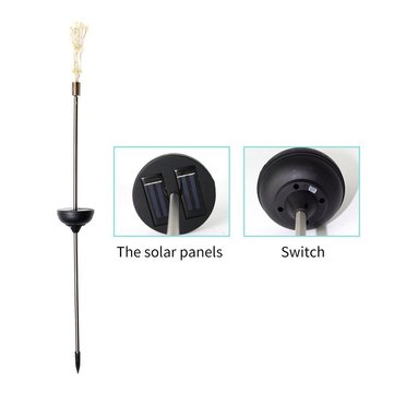 LUSTREON Solar Powered Warm White 90 LED Firework Starburst Landscape Lawn Light for Outdoor Garden