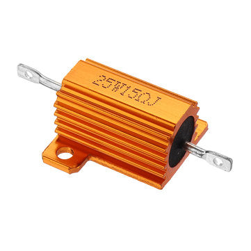 5pcs RX24 25W 15R 15RJ Metal Aluminum Case High Power Resistor Golden Metal Shell Case Heatsink Resi