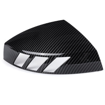 1 Pair Carbon Fiber Look Rear View Mirror Cap Cover Case Add on Side Mirror Car Modification For Aud