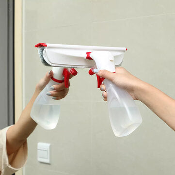 YIJIE 2 in 1 Handheld Window Glass Brush Wiper Cleaner 2 Modes Adjustable Spray Home Bathroom Car Wi