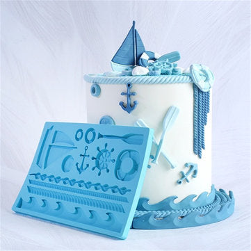 Anyana Ocean Theme Oars Helmsman Silicone Sailboat Mold Cake Mould Decorating Tools