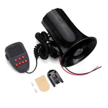 400W Warning Alarm Police Fire Siren Horn PA Speaker MIC System 3 Sound Loud