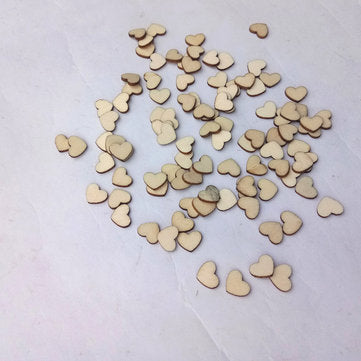 100Pcs Laser Engraving Rustic Wooden Love Heart Crafts DIY Wedding Table Scatter Confetti Vintage De