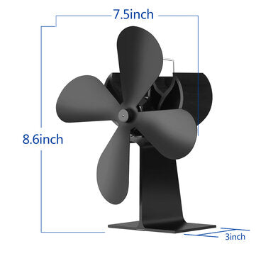 4 Blade Heat Powered Eco Fan Stove Fan for Fireplace Heater