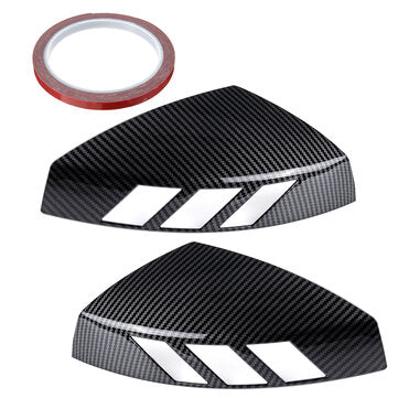 1 Pair Carbon Fiber Look Rear View Mirror Cap Cover Case Add on Side Mirror Car Modification For Aud