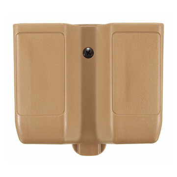 Plastic Belt Double Pistol Magazine Pouch Mag Case Cartridge Clip Holder (COLOR.: TAN)