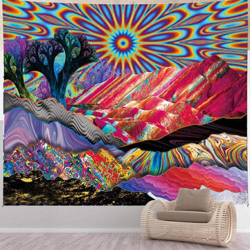 Abstract Oil Wall Blanket Mount Fuji Colorful Nature Landscape Hanging Tapestry ... (SIZE: 75*100CM)