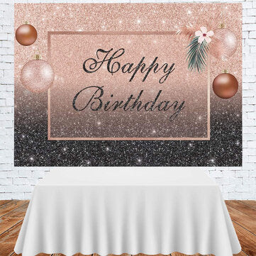 Birthday Photography Background Pink Black Flash Backdrop for Adult Women Birth... (SIZE: 220X150CM)
