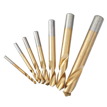 Drillpro 7pcs 3-12mm Spot Drill 120 Degree Titanium M42 Cobalt Chamfer Drill Location Center Bit Gui