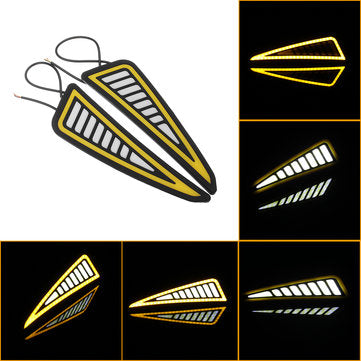 Dual Color COB Car Daytime Running Lights Turn Singal Lamp White Yellow (COLOR.: YELLOW)