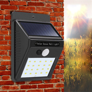 3pcs Solar Power 20 LED PIR Motion Sensor Wall Light Waterproof  Outdoor Path Yard Garden Security L