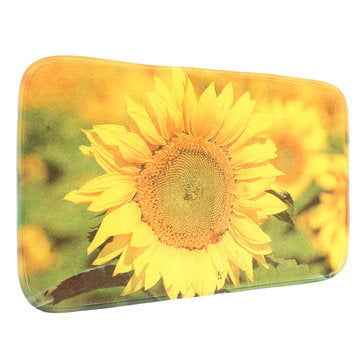 3pcs/Set Yellow Sunflower Non-Slip Bathroom Pedestal Rug Lid Toilet Cover Bath Mat Floor Carpet Home