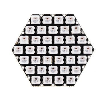 WS6812 37Pcs HEX RGB LED Hexagon LED Board with  3 GROVE Port Compatible with M5Stack UI-Flow