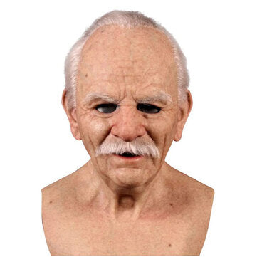 Christmas Cosplay Face Wig Old Man Mask Horror Headgear (SIZE: 36)
