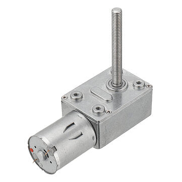 Machifit 2Pcs JGY370 50mm-M6 Screw Worm Gear Motor DC 12V 18RPM Self-locking Reduction Gear Motor