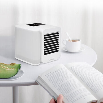 MICROHOO 6W 1000ml Water Capacity White Mini Air Conditioner Touch Screen Adjustment Energy Saving L