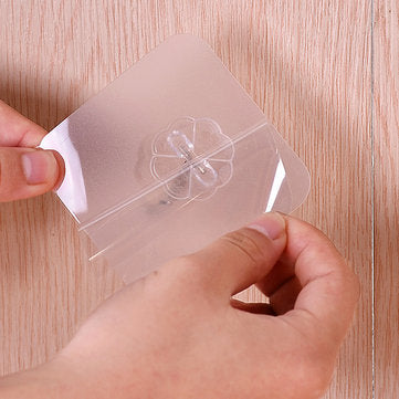 Honana HN-31 6PCs Strong Transparent Sticky Wall Hooks Hanger for Kitchen Bathroom Holder
