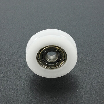 6Pcs 5x24x7mm U Notch Nylon Round Pulley Wheel Roller For 3.8mm Rope Ball Bearing