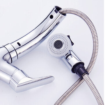 Zinc Alloy Pull Out Faucet Mixer Taps 360Swivel Spout Spray Kitchen Bathroom Sink Basin Brass Fauc