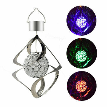 Solar Powered 7 Color-changing LED Wind Chime Lamp Garden Hanging Swivel Lamp (TYPE: TYPEA)