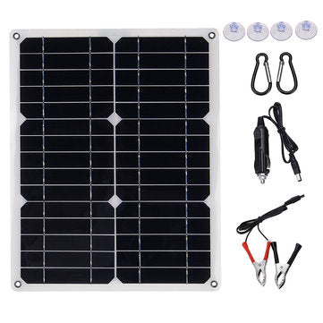 40W 18V Mono Solar Panel Dual 12V/5V DC USB Monocrystaline Flexible Solar Charger For Car RV Boat Ba