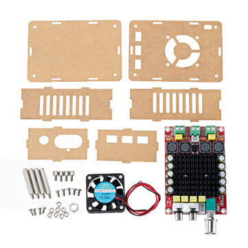 XH-A101 High Power Digital Power Amplifier Board TDA7498 with Shell and Fan 2*100W Power Supply DC9-