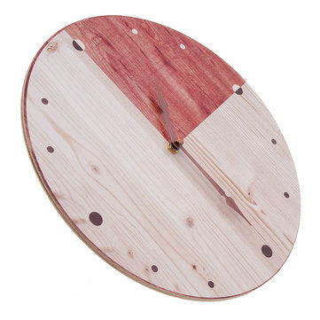 11`` Retro Round Wooden Wall Clock DIY Digital Round Room Home Office Bar Decor