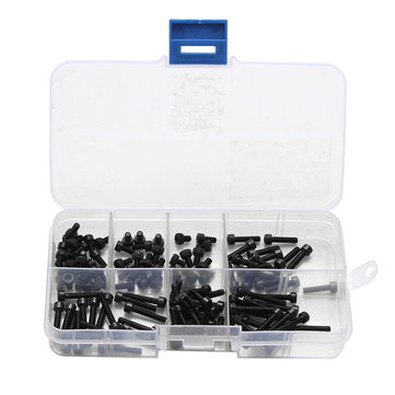 Suleve M3CH5 M3 Carbon Steel Allen Bolt 4-25mm Hex Socket Cap Screw Metric Assortment Kit 125pcs