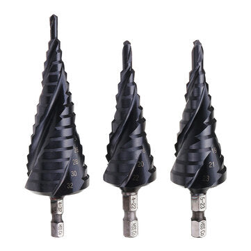 Drillpro 3 Flute Step Drill Bit TiAlN Coated HRC89 HSS-Co M35 Cobalt Step Drill 1/... (SIZE: 5-23MM)