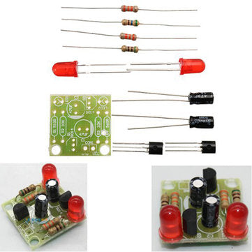 3pcs DC 3-14V DIY Simple LED Red Flashlight Circuit Kits DIY Multiharmonic Oscillating Electronic Ci