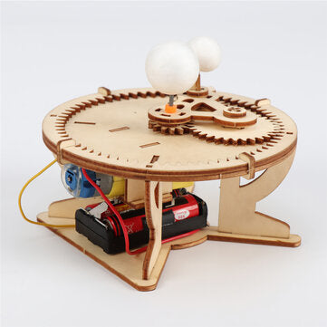 Wooden Solar System Space Instrument Assembled Model DIY Kids Assembling Toy Science Experiment Kit