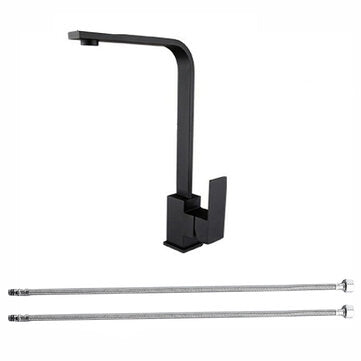 Black Kitchen Sink Taps Mixer Single Lever Zinc Alloy Swivel Spout Tap Faucet