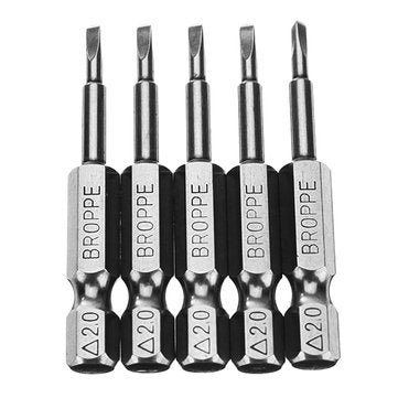 5pcs 2.0 50mm 1/4 Inch Hex Magnetic Triangle Screwdriver Bits Set
