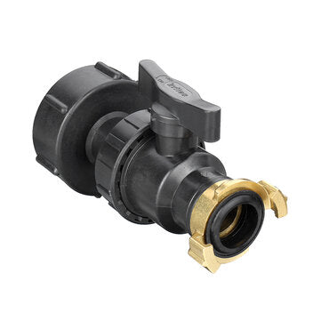 S60x6 3/4`` IBC Tank Drain Adapter Fixing Hose Outlet Tap Water Connector Replacement PP Ball Valve