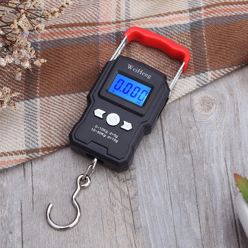 WH-A23 Portable 50Kg/10g LCD Digital Display Backlight Hanging Hook Scale Double Accuracy Fishing Tr