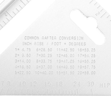 MYTEC 200mm Aluminum Ruler Speed Square Protractor Miter Framing Measuring Tool