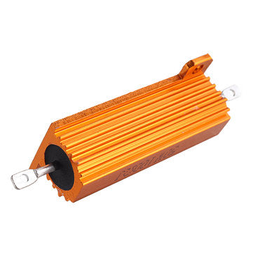 3pcs RX24 50W 100R 100RJ Metal Aluminum Case High Power Resistor Golden Metal Shell Case Heatsink Re