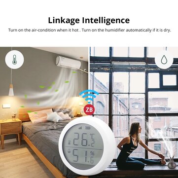 Zemismart Tuya ZB Temperature and Humidity Sensor with LCD Screen Display Real Time Monitor Smart Ho