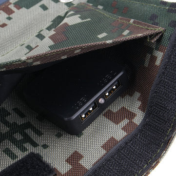 40W 5V Foldable Camouflage Solar Panel Power Bank Pack w Dual USB Waterproof for Backpack Camping