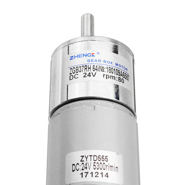 Zhengke ZGB37RH 24V 80rpm Gear Motor Reduction Motor DC Motor