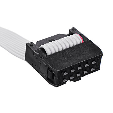 10Pcs 2.54mm FC-10P IDC Flat Gray Cable LED Screen Connected to JTAG Download Cable