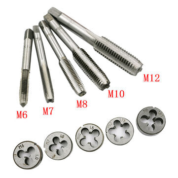 12Pcs Metric Screw Tap Wrench and Die Pro Set M3-M12 Nut Bolt Alloy Metal Tool