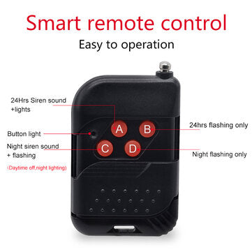 Solar Alarm Strobe Light Animal Repellent Flashing 8 LEDs Light Motion Sensor Security Alarm System