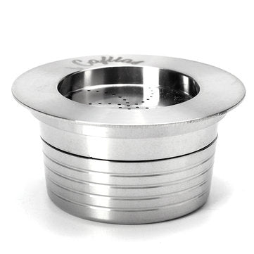 Stainless Steel Refillable Coffee Capsule Cup Reusable Coffee Pods w/ Pods Holder Spoon Brush for La
